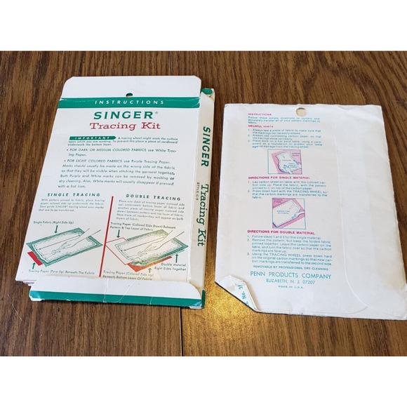 2 Packs Of Vintage Penn and Singer Dressmaker Tracing Paper Craft Supply - Picture 2 of 6